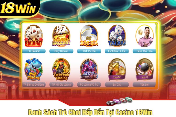 Danh Sách Trò Chơi Hấp Dẫn Tại Casino 18Win